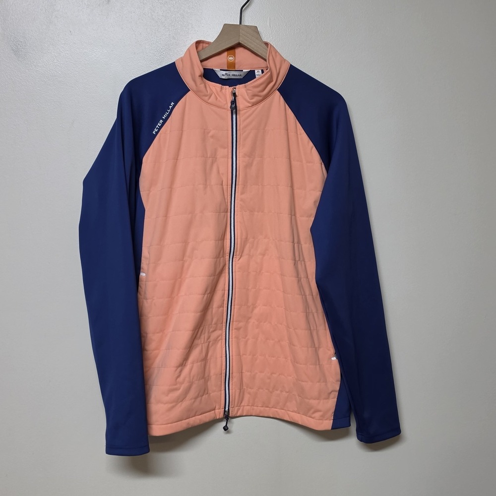 Peter Millar Hyperlight Merge Hybrid Jacket Mens XL Sunbeam Blue Full-Zip Golf‎